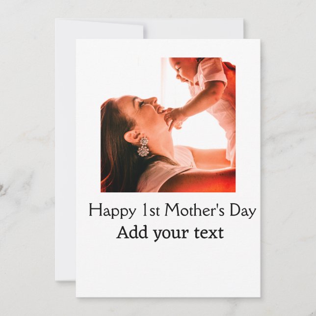 Happy 1st Mother's Day best mom ever add photo nam Holiday Card (Front)