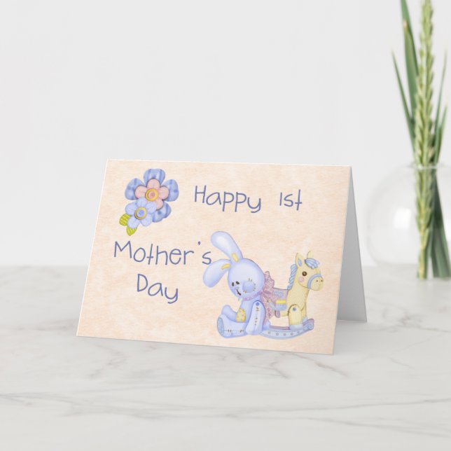 Happy 1st Mother's Day Card Blue (Front)