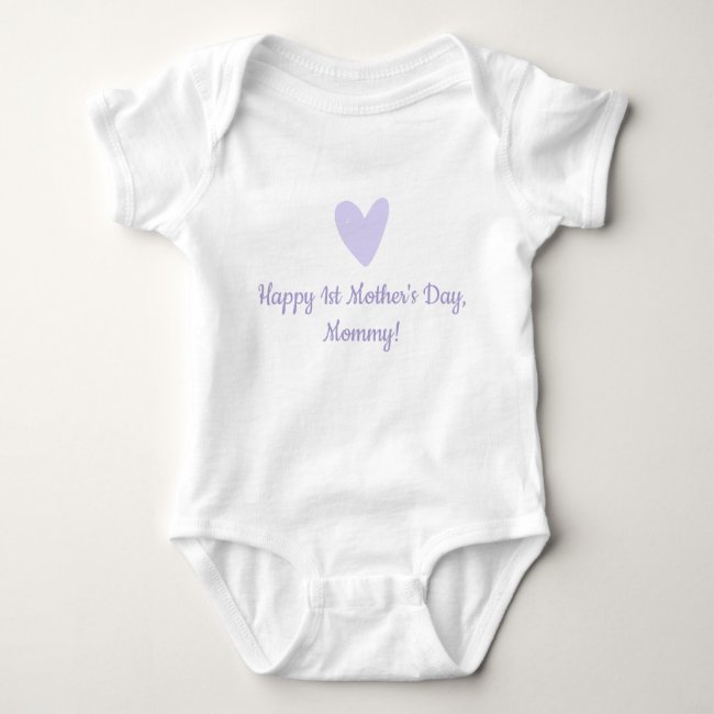 Happy 1st Mother's Day | Cute Lilac Heart