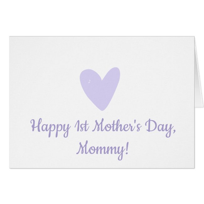 Happy 1st Mother's Day | Cute Little Lilac Heart