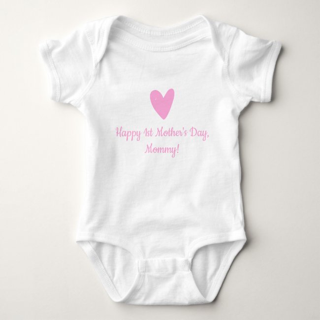 Happy 1st Mother's Day | Cute Pink Heart