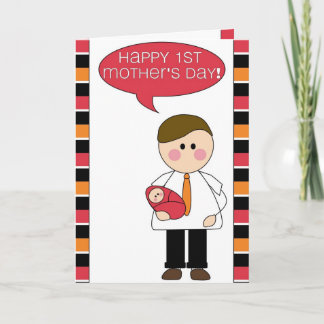 happy 1st mother's day (father/baby girl) card