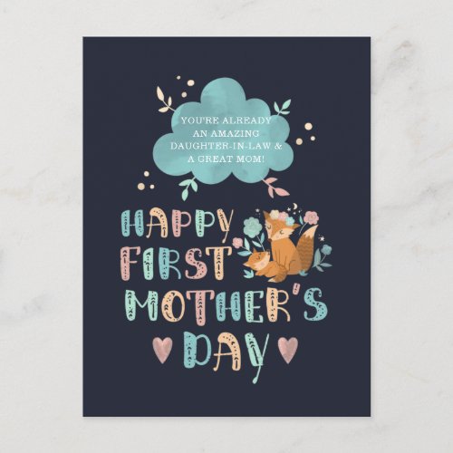 Happy 1st Mothers Day from Mother in Law Postcard