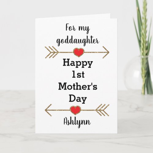 Happy 1st Mothers Day Goddaughter Card