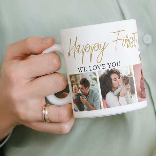 Happy 1st Mothers Day Mom Baby 5 Photo Collage  Coffee Mug