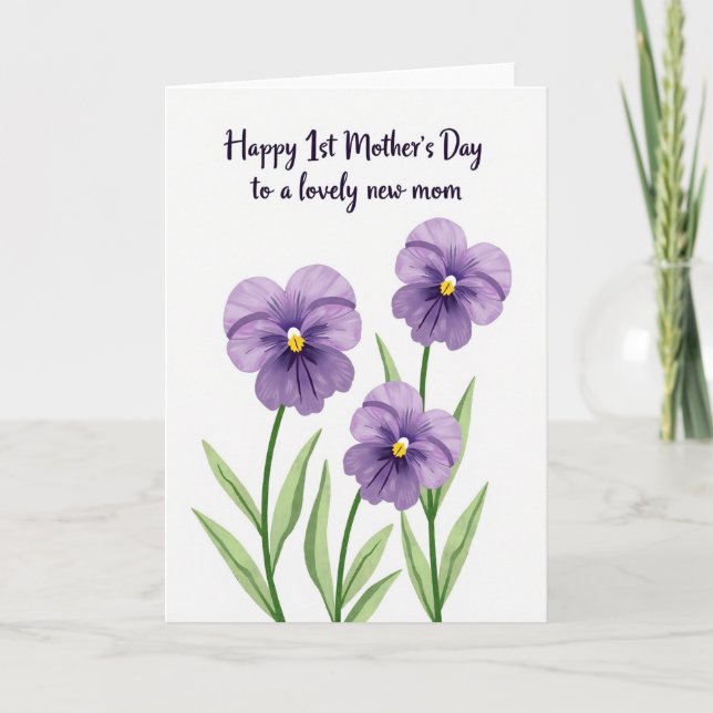 Happy 1St Mothers Day Mom Card (Front)
