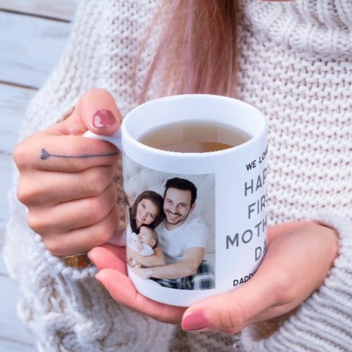 Happy 1st Mothers Day New Baby 2 Photo Collage Coffee Mug
