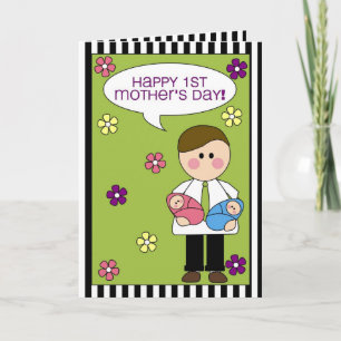 happy 1st mother's day (twins) card