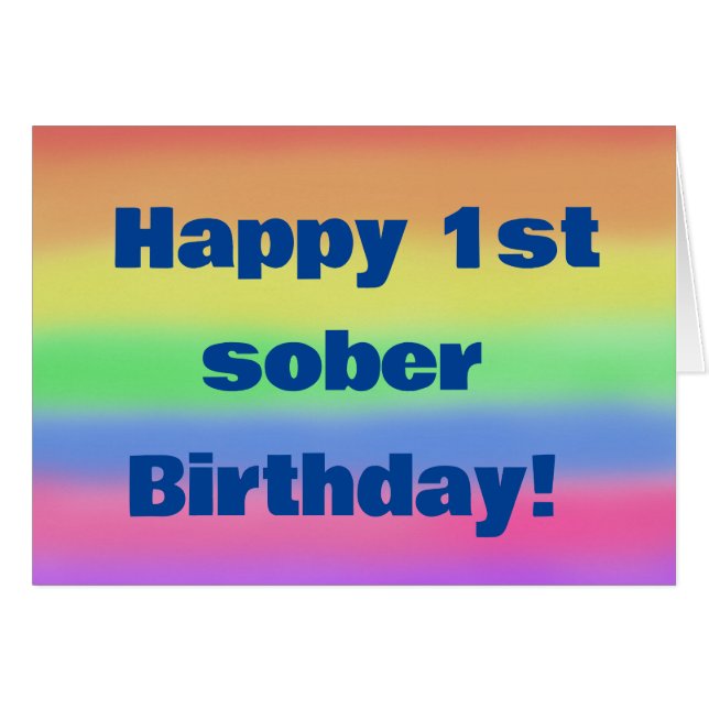 Happy 1st sober birthday cards (Front Horizontal)