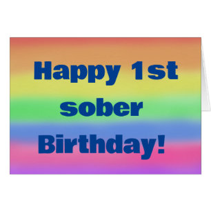 Happy 1st sober birthday cards
