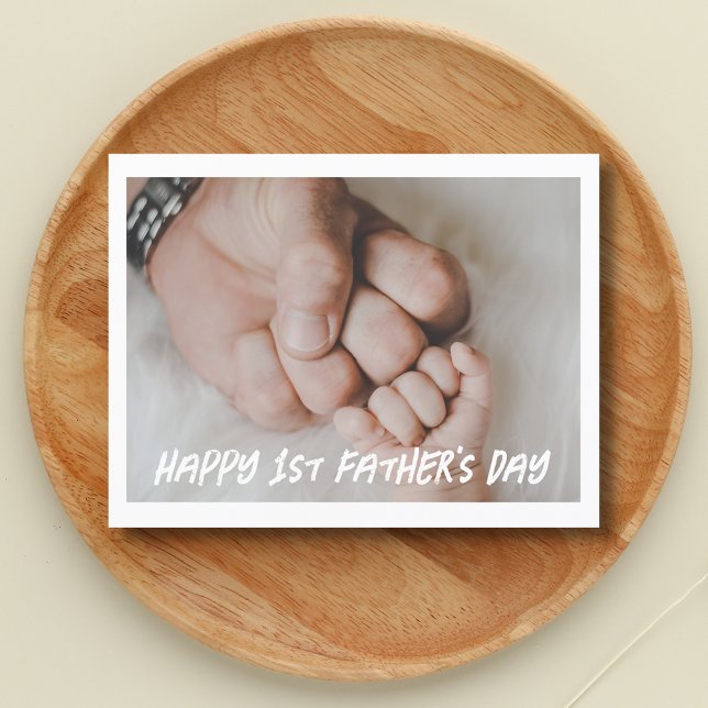 Happy 1st time father's day photo fathers day holiday postcard (Creator Uploaded)