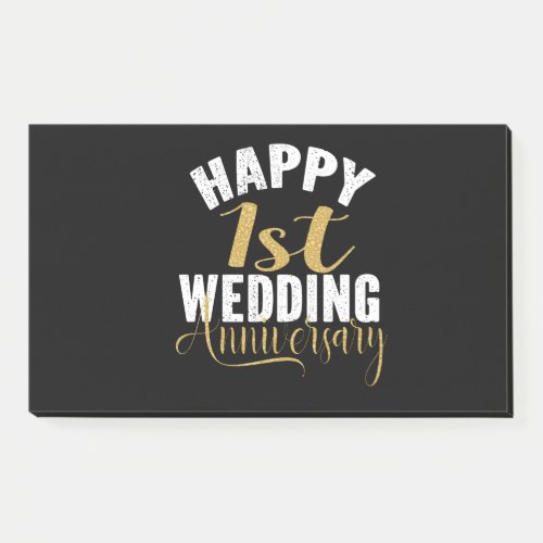 Happy 1st Wedding Anniversary Married Couple Gift Post_it Notes