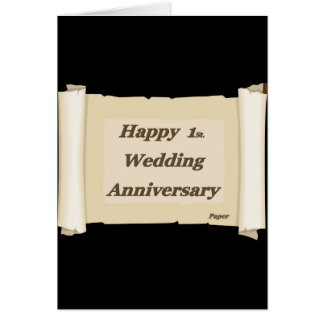 Happy 1St. Wedding Anniversary Paper Card