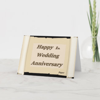 Happy 1St. Wedding Anniversary Paper Card