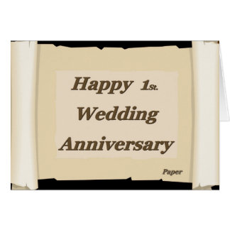 Happy 1St. Wedding Anniversary Paper Card