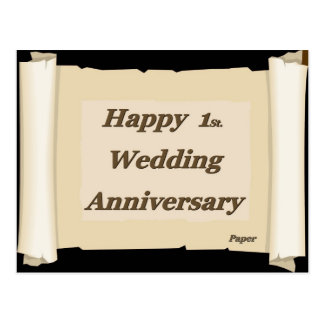 Happy 1St. Wedding Anniversary Paper Postcard