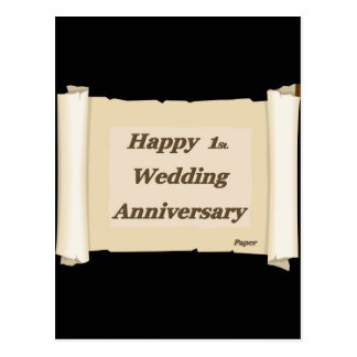 Happy 1St. Wedding Anniversary Paper Postcard