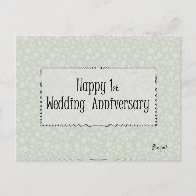 Happy 1st. Wedding Anniversary Postcard (Front)
