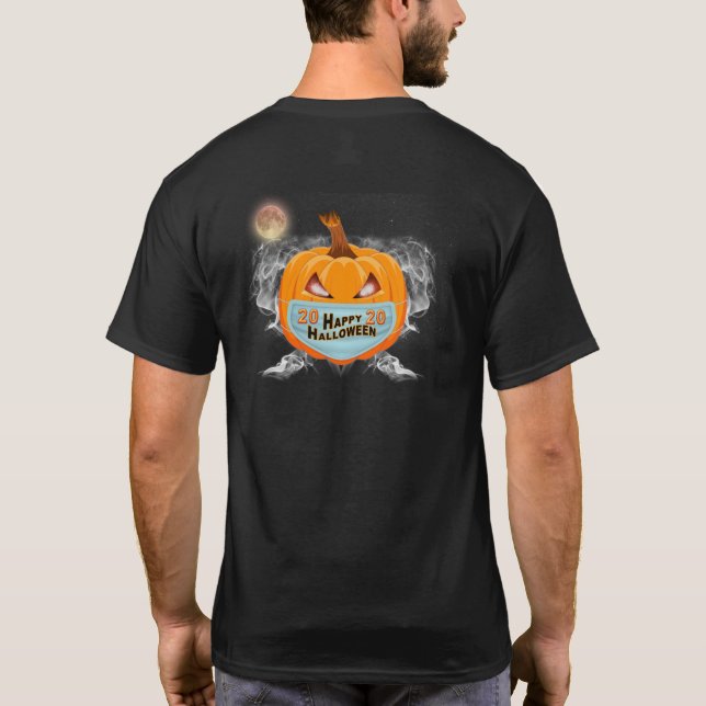 :  Happy 2020 Halloween Fire Eyed Pumpkin T-Shirt (Back)