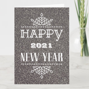 HAPPY 2021 NEW YEAR   Corporate Business Modern Holiday Card