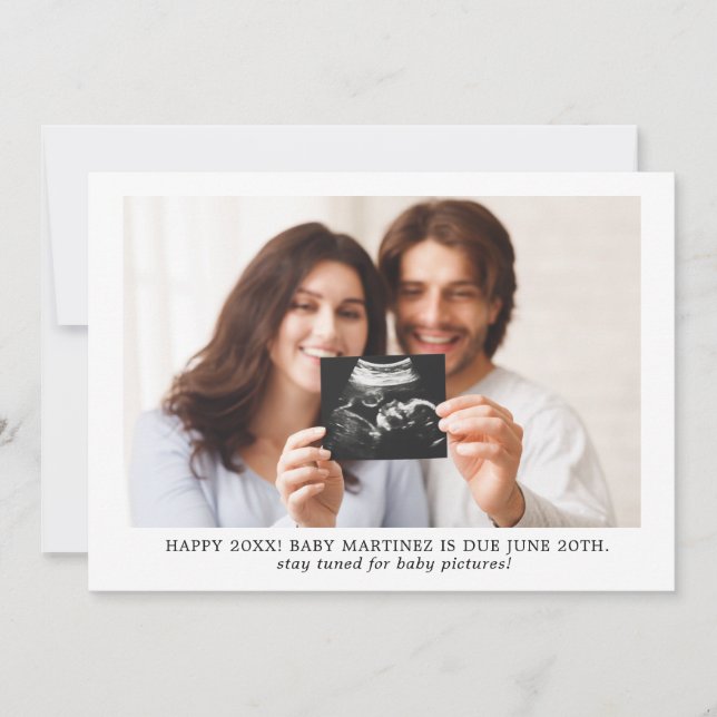 Happy 2021! New Year Pregnancy Photo Announcement (Front)