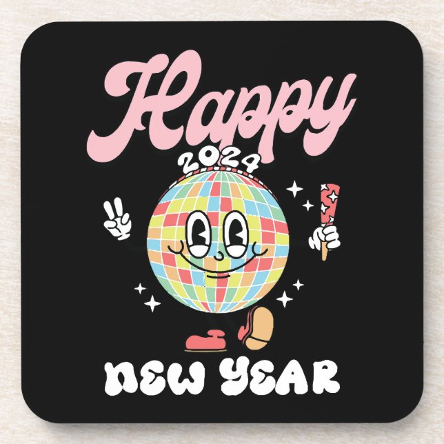 Happy 2024 beverage coaster (Front)