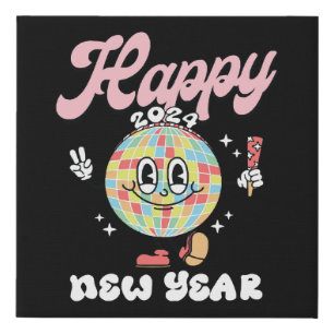 Happy 2024 faux canvas print