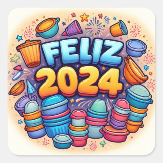 Happy 2024! square sticker