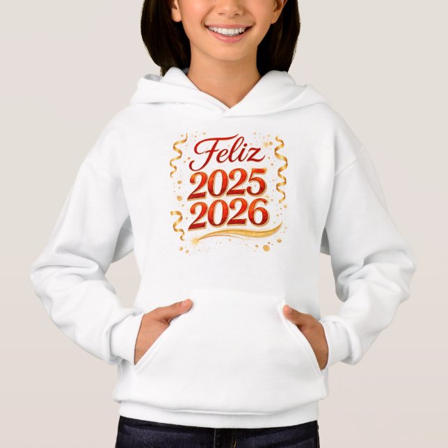 Happy 2025-2026 Girl's Hoodie – Design (Front)