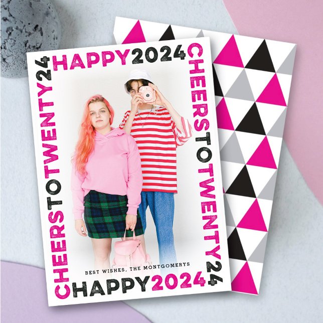 Happy 2025 Blocks Frame Typography New Year Photo Holiday Card (Happy 2025 Blocks Frame Typography New Year Photo Holiday Card @ fat_fa_tin)