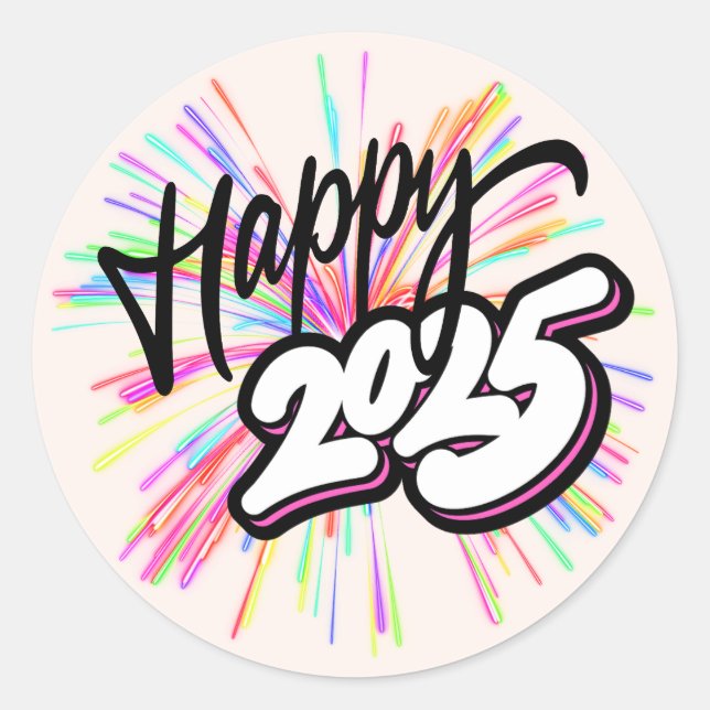 Happy 2025 Sticker (Front)