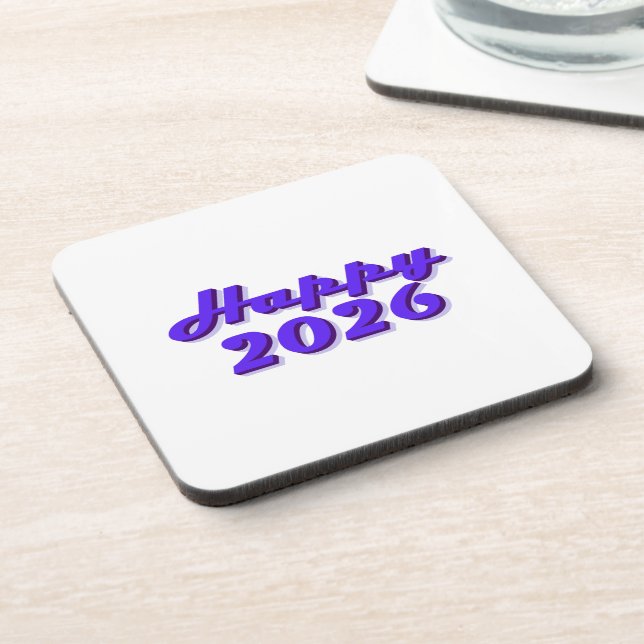 Happy 2026 beverage coaster (Left Side)