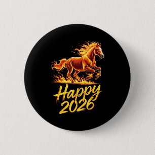 Happy 2026 Year Of The Horse Chinese Zodiac New Ye Button