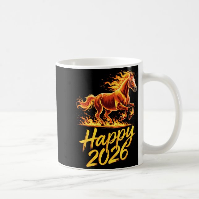 Happy 2026 Year Of The Horse Chinese Zodiac New Ye Coffee Mug (Right)