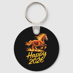 Happy 2026 Year Of The Horse Chinese Zodiac New Ye Keychain