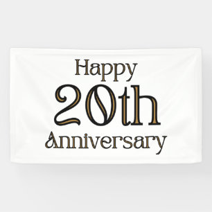 Happy 20th Anniversary 3x5 Vinyl Banner
