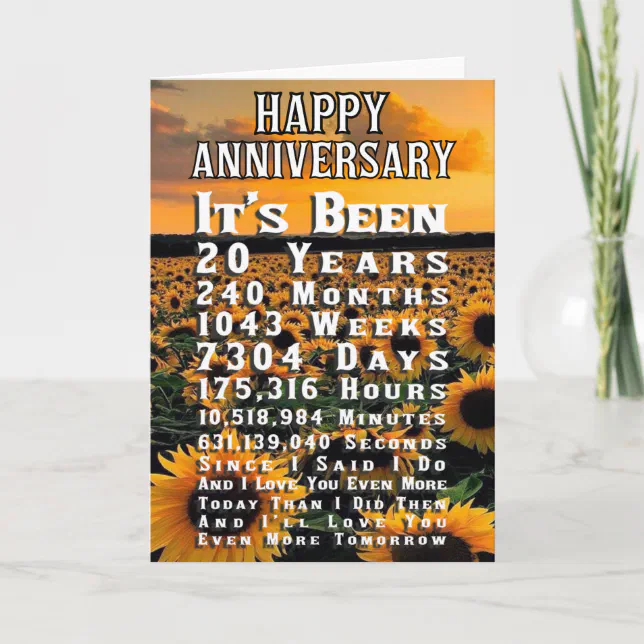 Happy 20th Anniversary Card | Zazzle