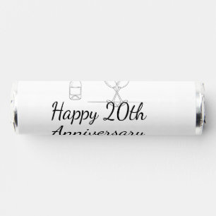Happy 20th anniversary champagne bottle glass name breath savers® mints