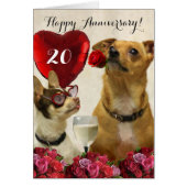 Happy 20th Anniversary chihuahua dogs card (Front)