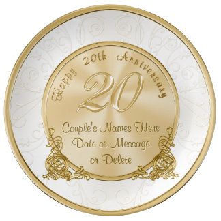 Happy 20th Anniversary Gifts PERSONALIZED Plate