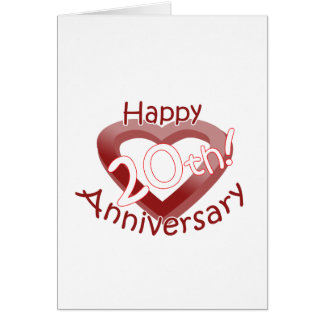 "Happy 20th Anniversary" Heart design