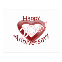 "Happy 20th Anniversary" Heart design Postcard