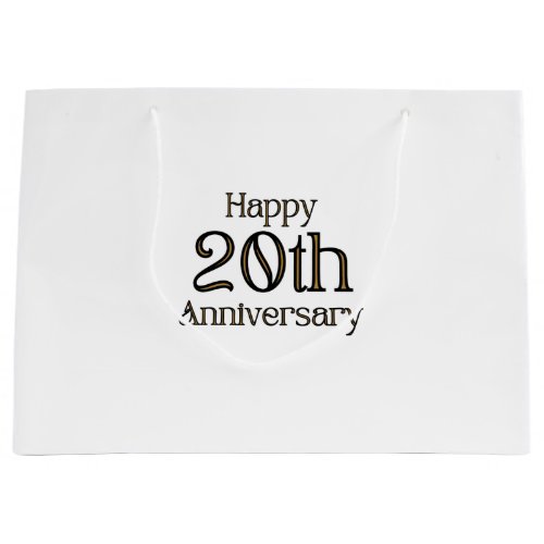 Happy 20th Anniversary Large Gift Bag