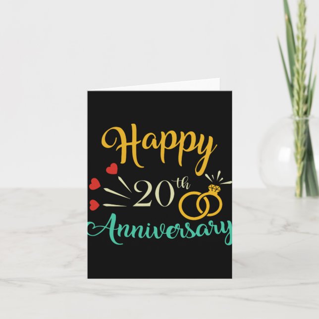 Happy 20th Anniversary Matching Couples 20th Anniv Card (Front)