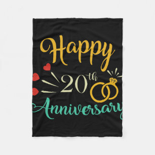 Happy 20th Anniversary Matching Couples 20th Anniv Fleece Blanket