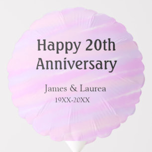 Happy 20th anniversary pink purple pastel name bol balloon