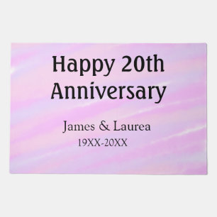 Happy 20th anniversary pink purple pastel name bol doormat