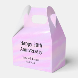 Happy 20th anniversary pink purple pastel name bol favor boxes