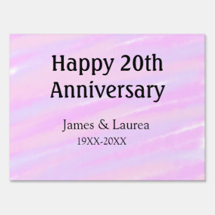 Happy 20th anniversary pink purple pastel name bol sign