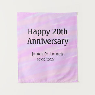 Happy 20th anniversary pink purple pastel name bol tapestry